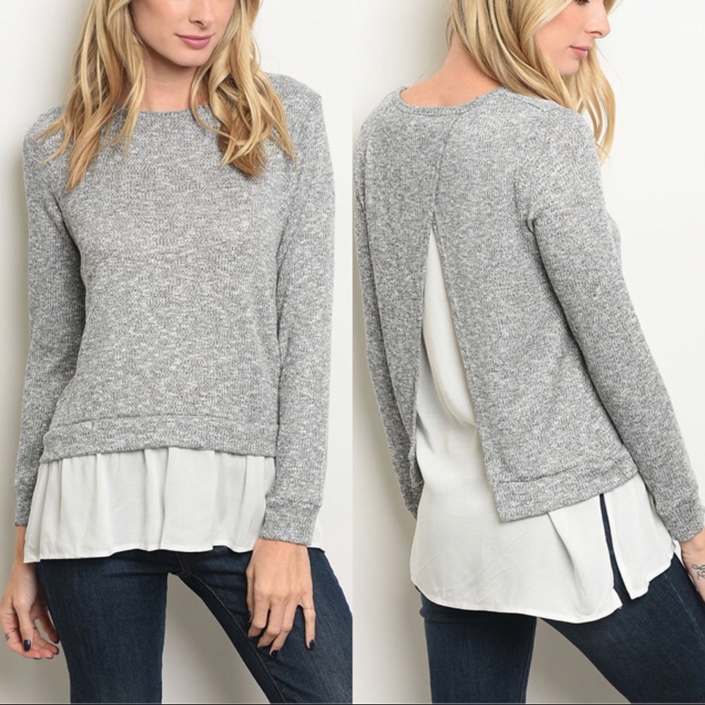 7 items for $25 GRAY WHITE TOP - Picture 5 of 6